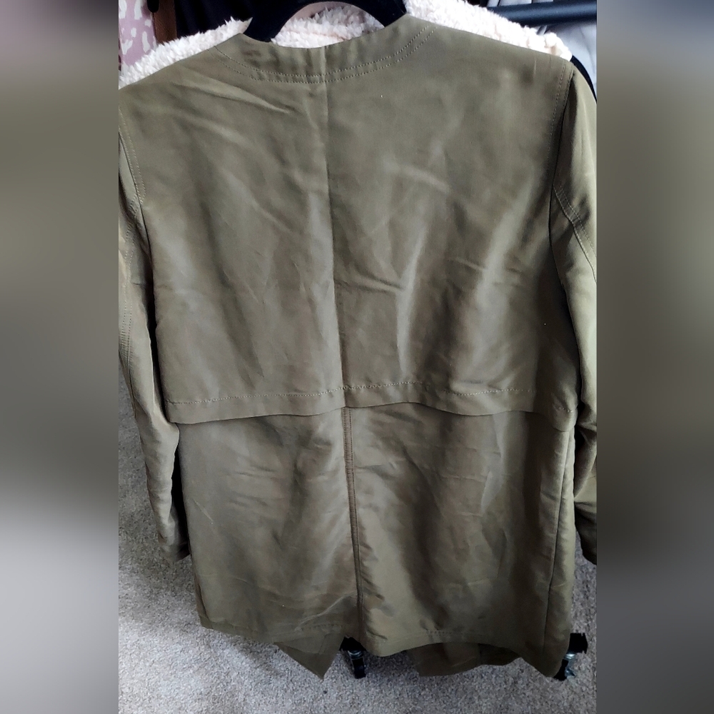 Bar III Women's Olive Trench Jacket SZ M - Picture 4 of 4